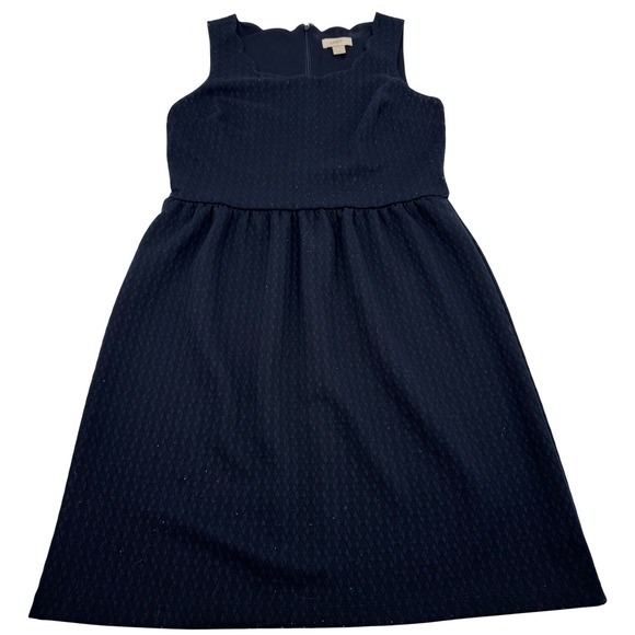 LOFT Black Sleeveless Fit & Flare Dress Diamond Textured Party Cocktail Size 4 - Picture 1 of 8